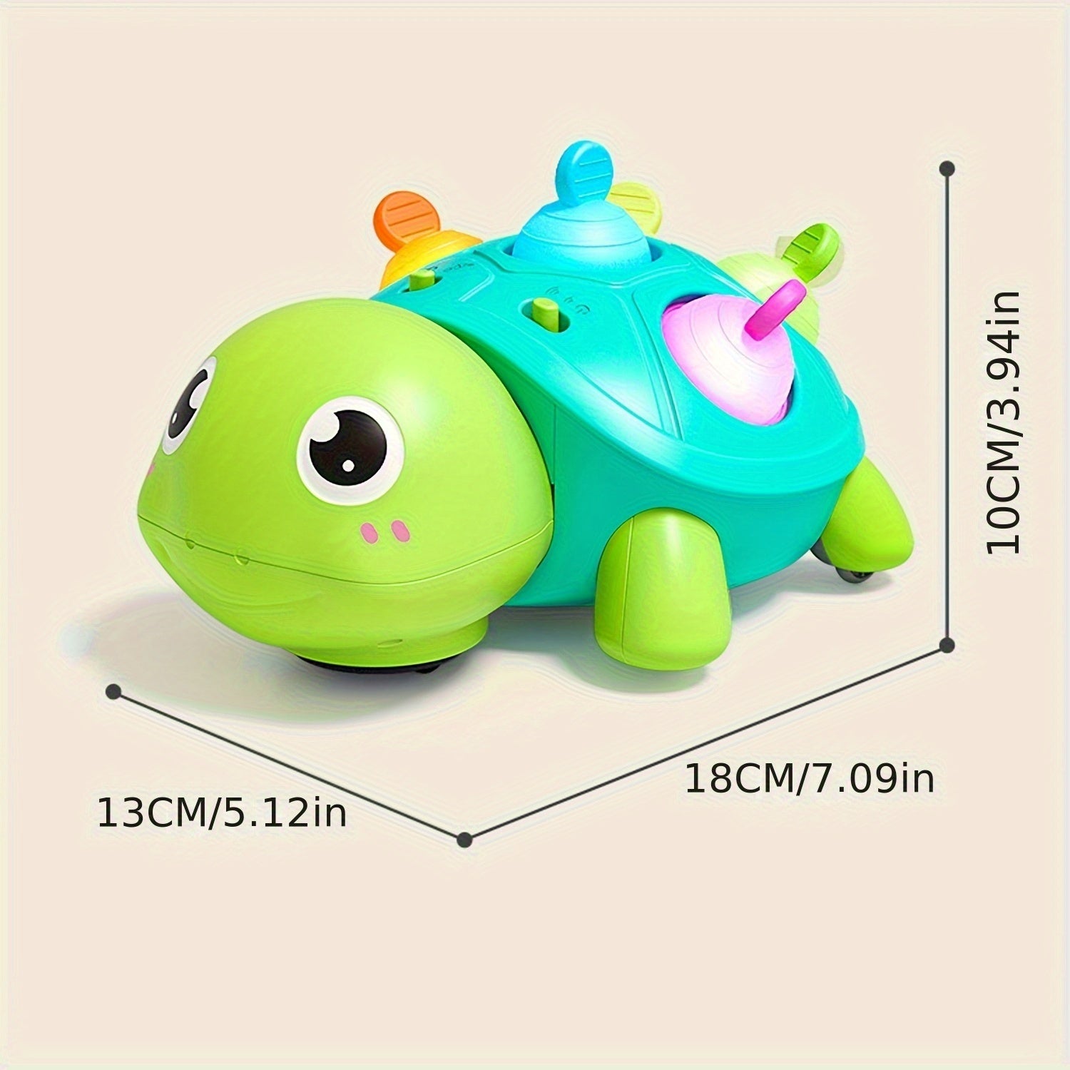 Musical Crawling Turtle Baby Toy – Dancing Crawling Toy with Music & Lights, Tummy Time Sensory Toy for Infant Boys Girls, Christmas Thanksgiving Halloween Birthday Gift