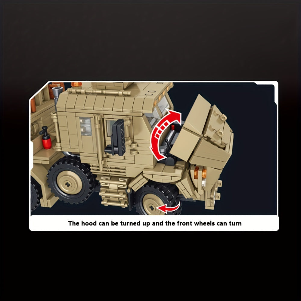 3482pcs MOC Tank Hauling Armored Transport Vehicle Building Block Set - Adult Military Collection Display Model, Military Enthusiast Gift