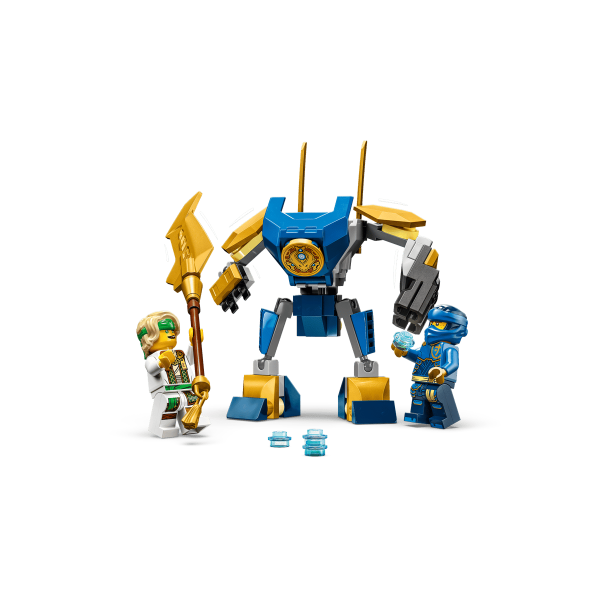 LEGO NINJAGO Jay's Mech Battle Pack 71805, Posable Ninja Mech Building Set with Golden Sword & Stud Shooters, Dragons Rising Season 2 Construction Toy for Kids Ages 6+, Birthday Christmas Gift