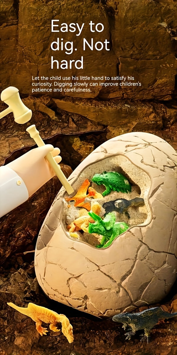 Dinosaur Egg Digging Kit STEM Archaeology Fossil Toy with 24 Mini Dinosaurs & Dino Cards - Kids Science Gift Ages 4-12 Birthday Christmas