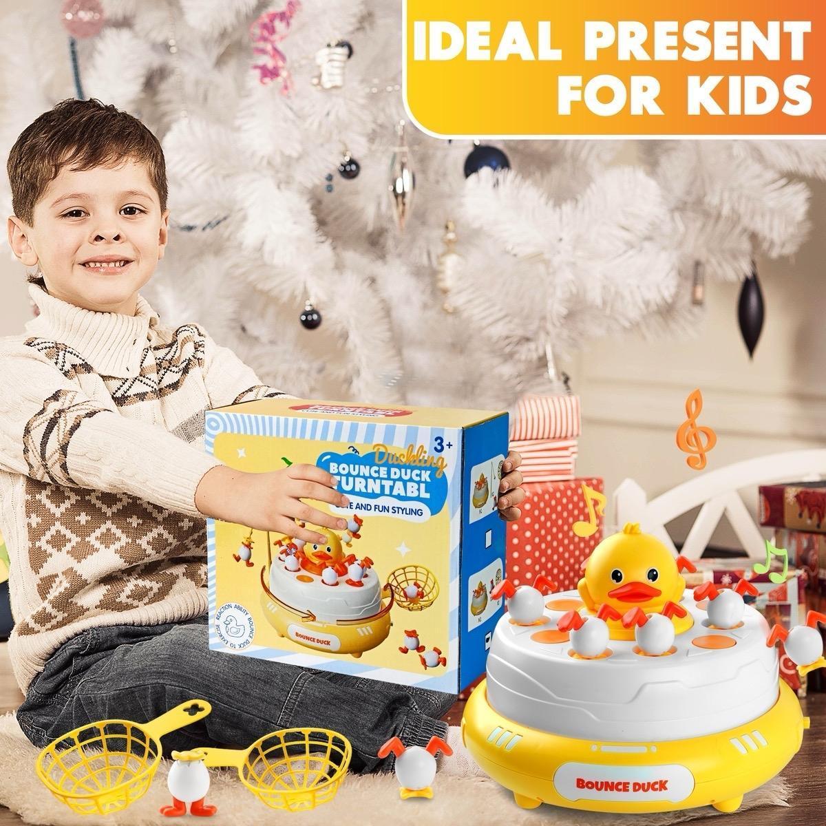 Pop-Up Musical Duck Catching Game for Kids – Bounce and Catch Duck Board Game with Lights & Music, Hand-Eye Coordination Toy, Ages 3+, Includes 10 Ducks & 2 Nets