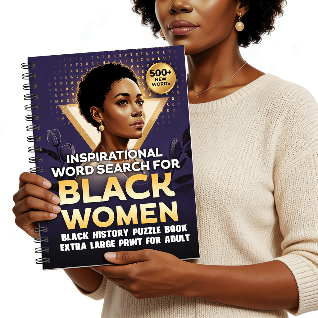 500+ Black History Word Search Puzzle Book for Adults & Seniors – Large Print, 500+ Challenging Games, Brain Activity, Memory Improvement & Cognitive Training Gift