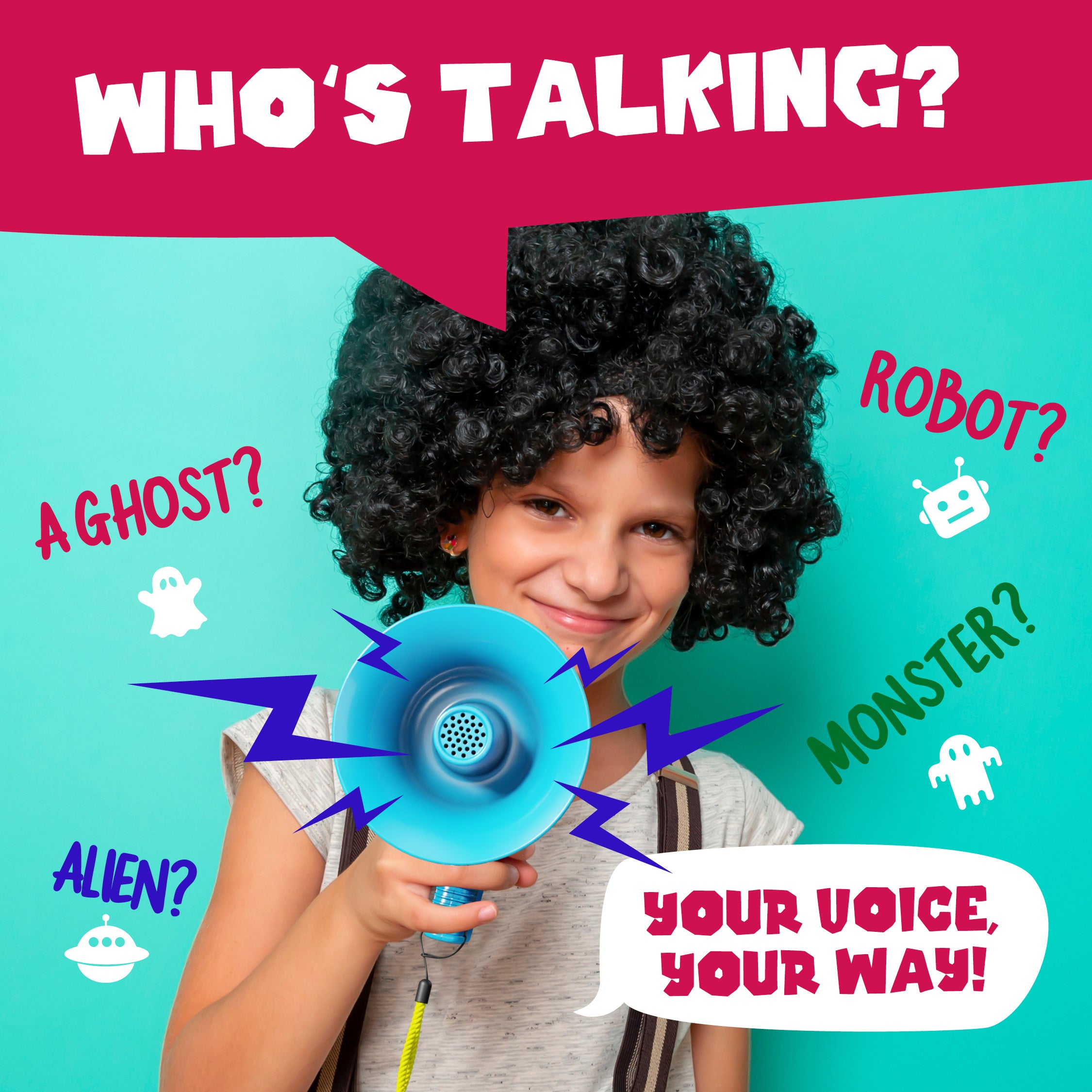 Voice Changer Megaphone Toy for Kids 5-in-1 - LED Lights, USB Rechargeable, Echo & Volume Control, Toddler Microphone for Pretend Play, Birthday Gift for Boys & Girls