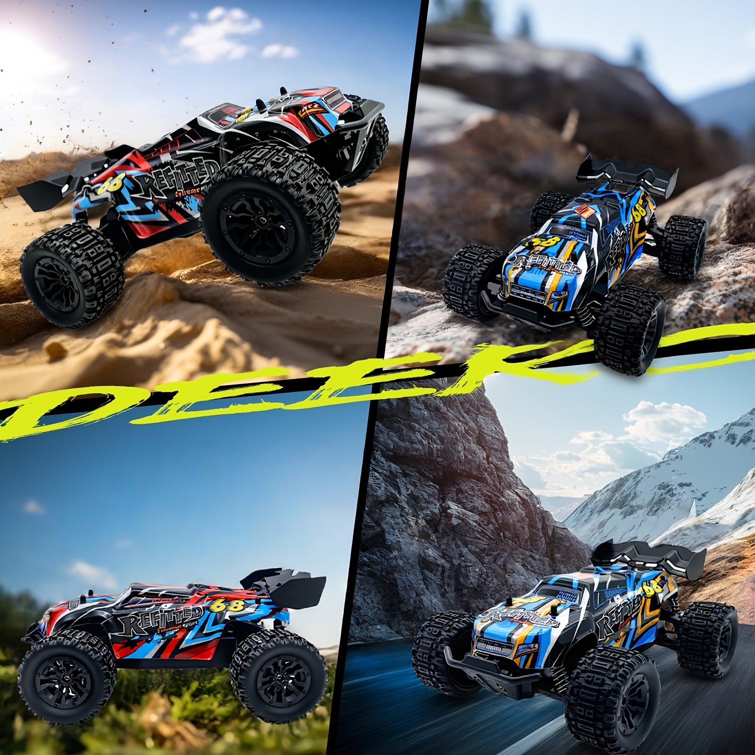 1:18 Scale 4WD High-Speed RC Car 35+ KM/H All-Terrain Off-Road Remote Control Truck - 2.4GHz Hobby-Grade Racing Crawler for Adults Kids Boys Birthday Gift