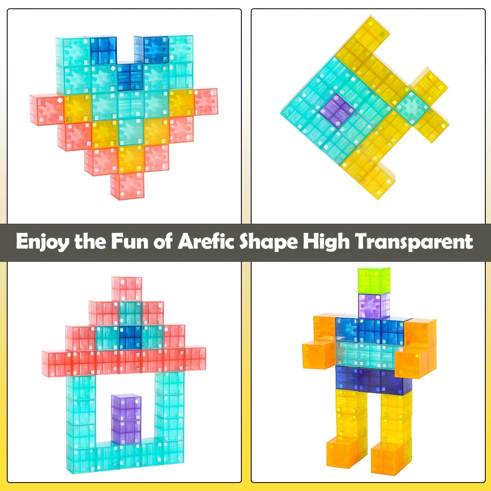 Magnetic Cube Building Blocks 54pcs 3D STEM Construction Set - Educational Toy for Kids Ages 3+, Creative Birthday Christmas Gift for Boys & Girls