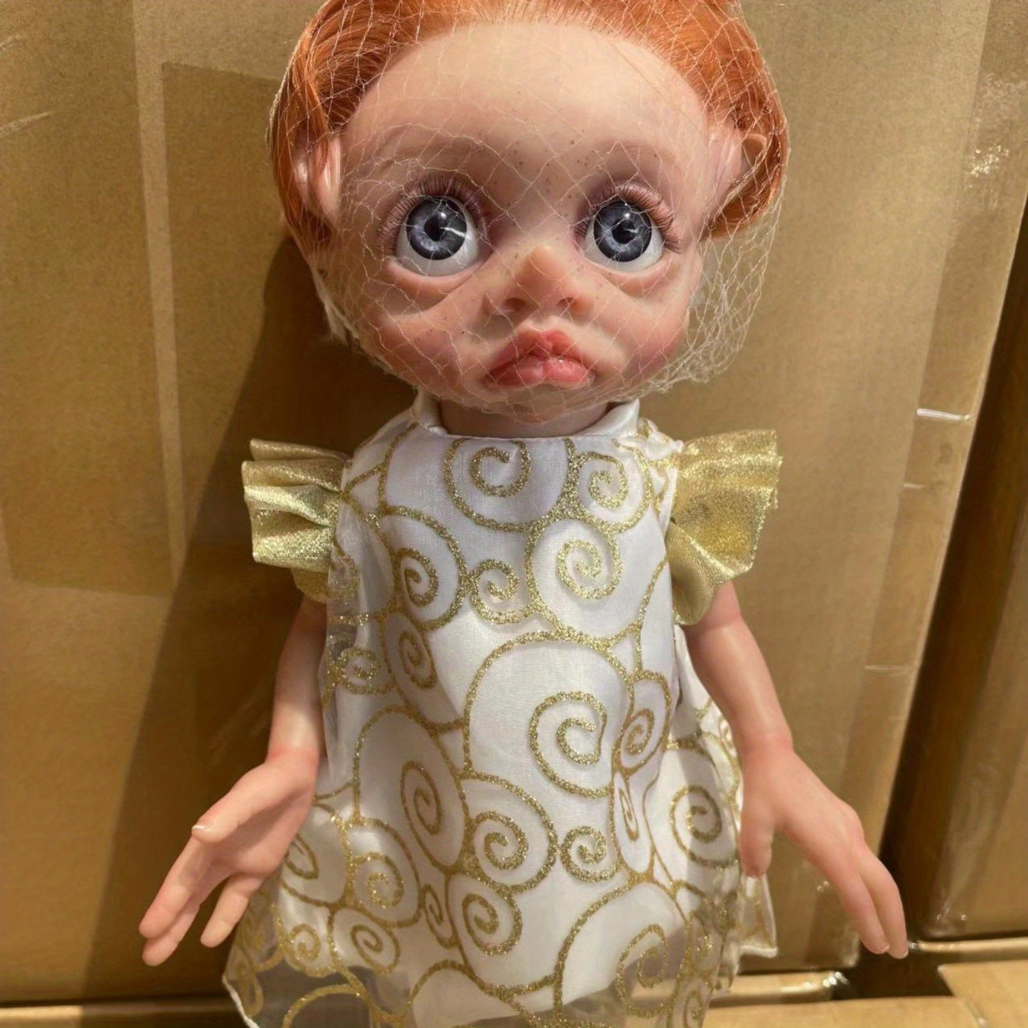 Fairy Elf Reborn Doll 15 Inch Fully Hand Painted Soft Vinyl – Poseable Bathable Rooted Hair Collectible Art Doll with Crown Halloween Christmas Easter Birthday Gift