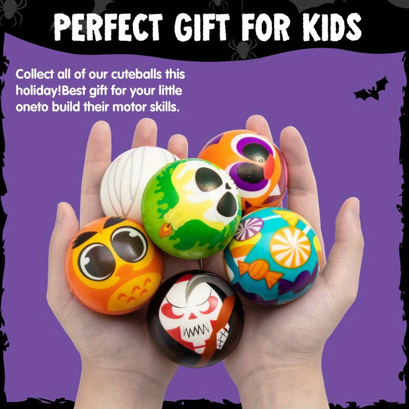 Halloween Stress Balls 24 Pack – Assorted Designs & Colors Squeeze Toys for Kids, Halloween Party Favors, Trick or Treat Toys for Boys and Girls