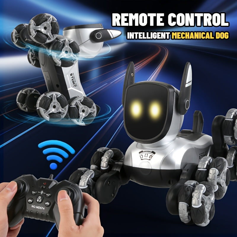 RC Robot Dog Toy Interactive Remote Control Stunt Music Action Show Rechargeable Smart Electronic Pet Kids Boys Girls Ages 5+ Birthday Christmas Halloween Gift