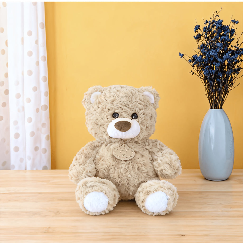 Realistic Teddy Bear Stuffed Animal Plush Toy - Super Soft Cute Huggable Bear Plushie for Room Decor, Birthday Christmas Holiday Gift for Kids Adults Friends Family, Brown & Beige