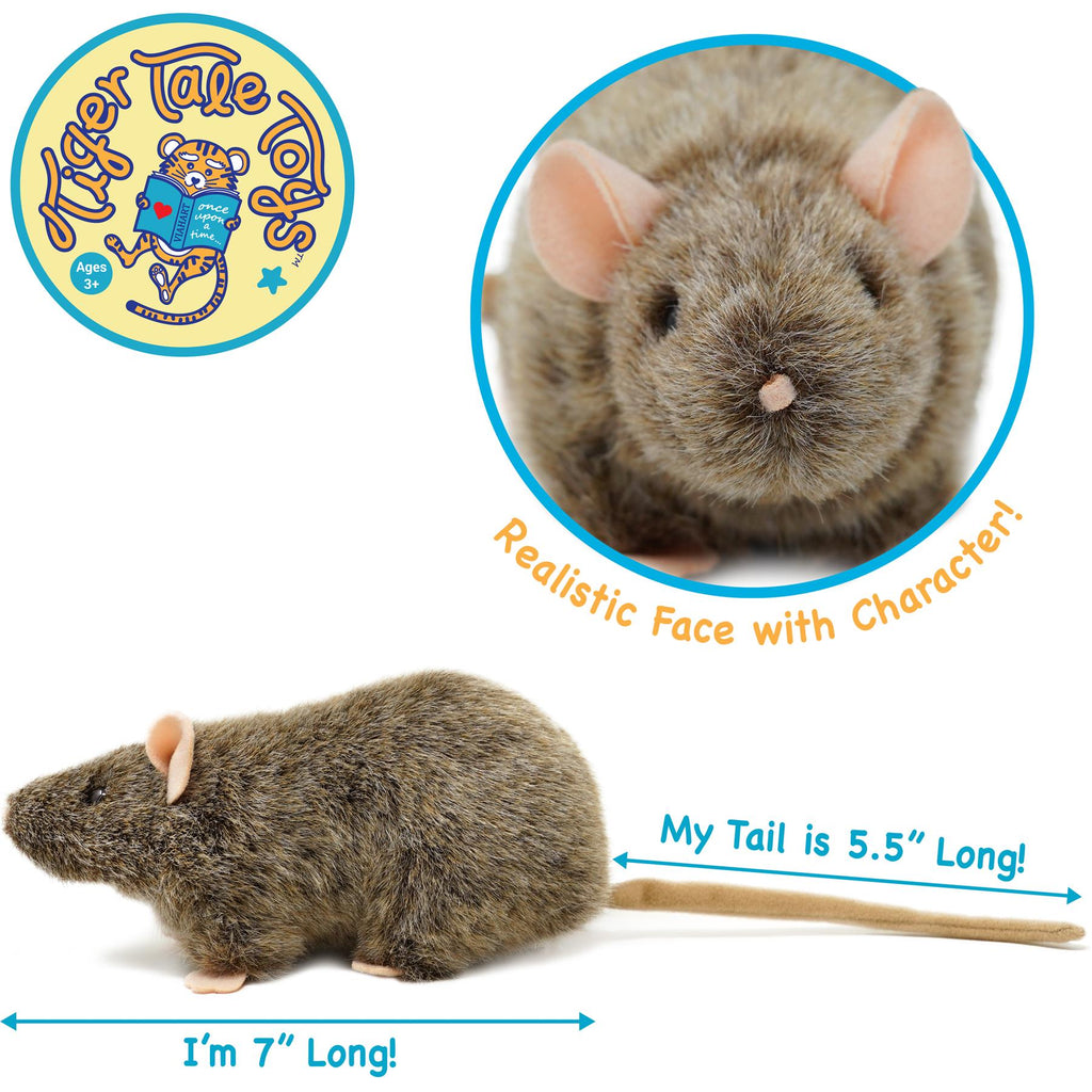 Rat Stuffed Animal Plush 7 Inch – Reuben The Rat by Viahart, Super Soft Norway Rat Plush Toy with Story, CPSIA Safe, Gift for Kids & Rat Lovers Ages 3+