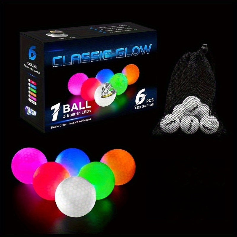 Glow in the Dark Golf Balls LED, Ultra-Bright 3-LED Core Night Golf Balls with 8-Minute Reset Timer & Mesh Bag, 342-Dimple Pattern for Men Women Teens Beginners, Birthday Christmas Father's Day Golf Gift