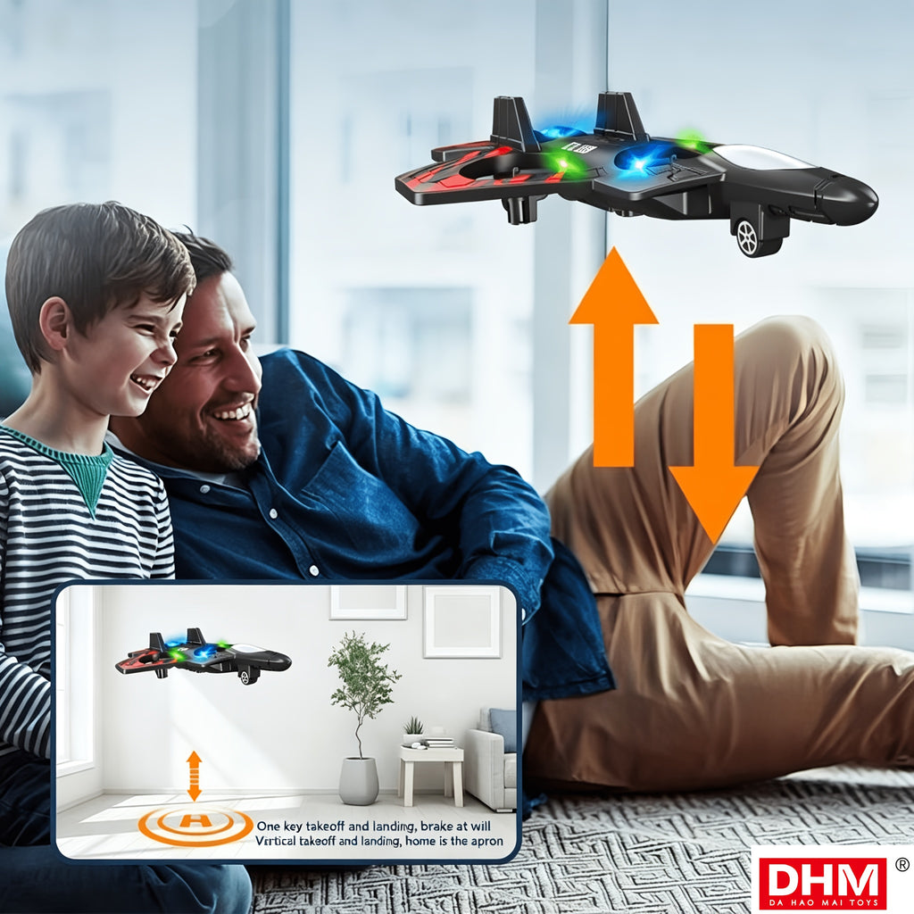 RC Flying Drone Foam Plane with 360° Stunt Flip, Altitude Hover & One-Button Takeoff – Dual Rechargeable Batteries Included for Kids & Beginners
