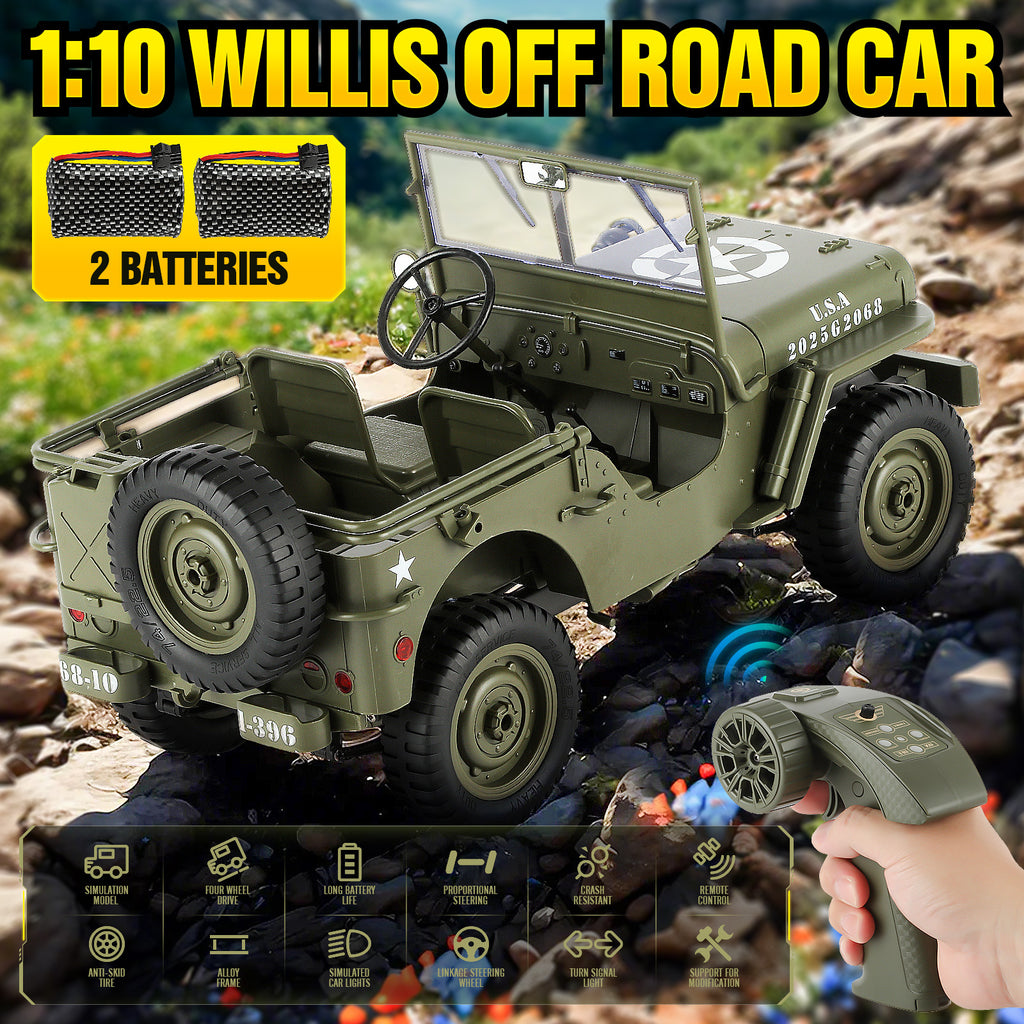 4WD RC Off Road Truck 4x4 Remote Control Car with 2 Rechargeable Batteries All Terrain Proportional Steering Gift for Boys Teens Ages 8 10 12 Christmas