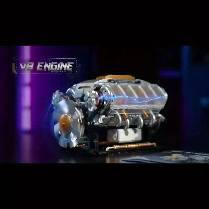 V8 Engine Building Kit 692 Pieces, Build Your Own Mini Supercar V8 Engine Model with Bidirectional Motor, Advanced STEM Mechanical Puzzle Display for Adults Teens, Birthday Christmas Gift Car Enthusiasts