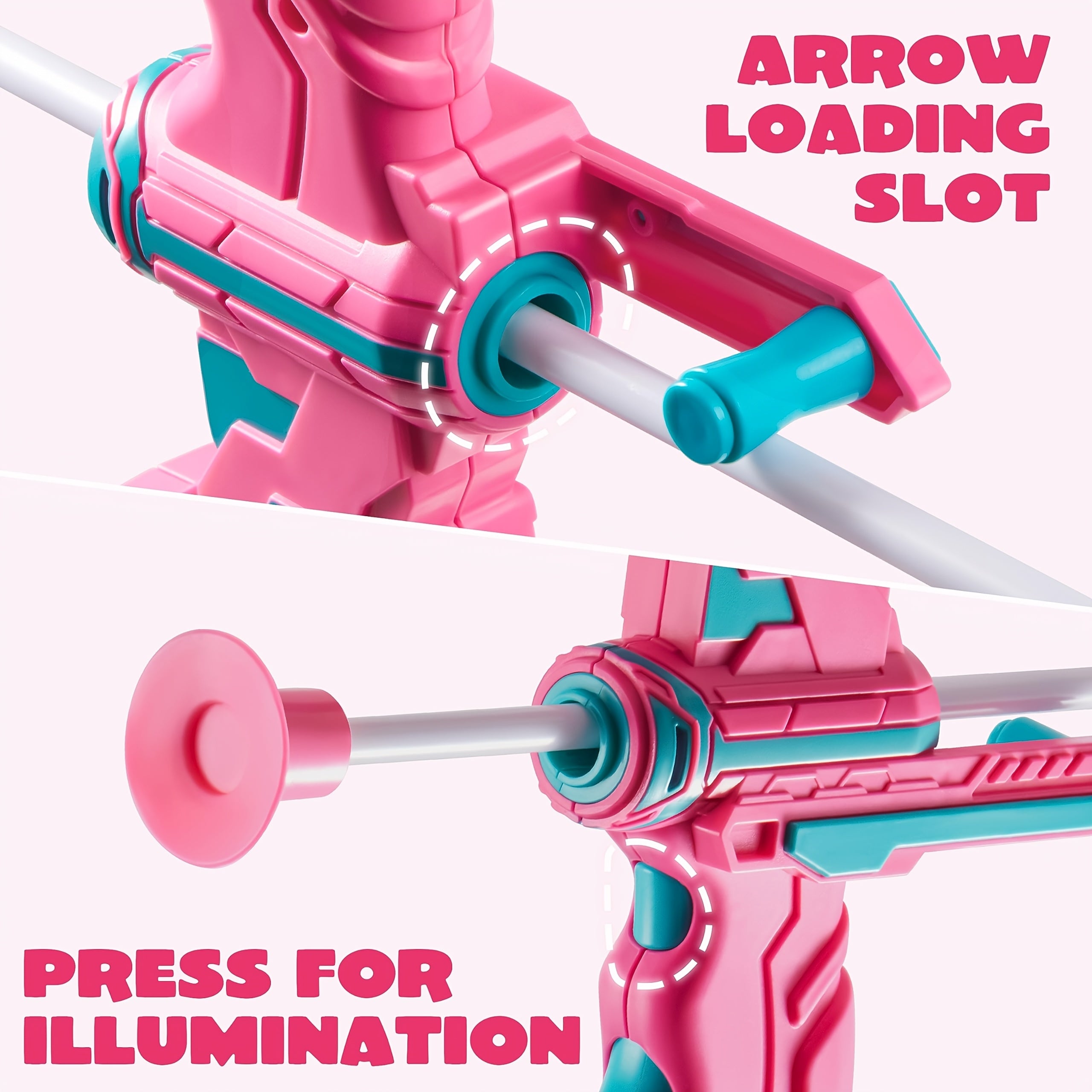 Kids LED Light Up Bow and Arrow Archery Set Ages 6-12 with 9 Suction Cup Arrows Targets Case ASTM Certified Indoor Outdoor Birthday Christmas Gift Boys Girls