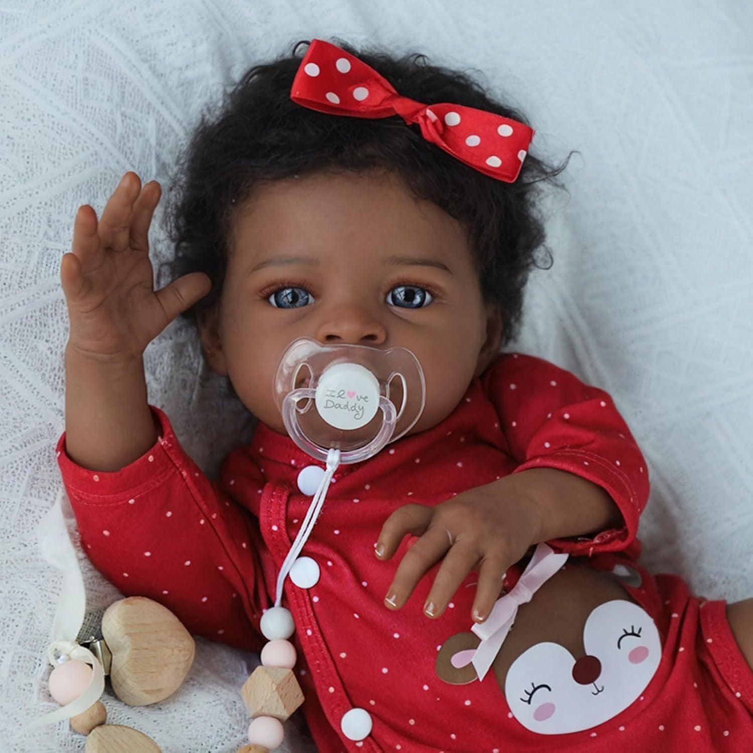 Black Girl Reborn Baby Doll 20 Inch Soft Fabric Body Hair Implant – Realistic African American Newborn Girl Doll by VIVIDOLL Ages 3+ Birthday Christmas Gift Doll Only