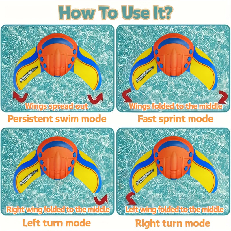 Stingray Pool Torpedo Swim Toy for Kids – Self Propelled Underwater Water Toy Glides 60 Feet, Fun Pool Games Outdoor Gift for Boys & Girls Ages 5+