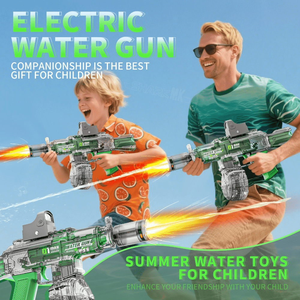 Large Capacity Electric Water Gun Automatic Spray, High-Power Squirt Gun for Pool Beach Lawn, Summer Outdoor Water Battle Toy Gift for Kids Adults Birthday Party