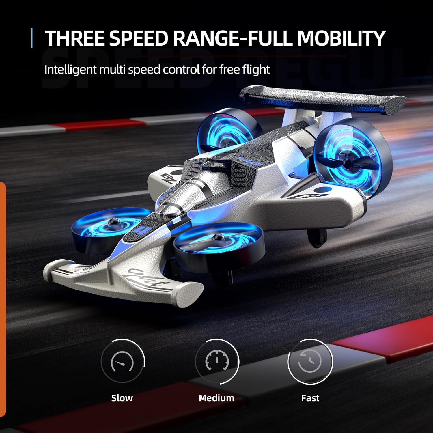2-in-1 RC Flying Car Drone Combo Remote Control Car and Quadcopter One-Key Takeoff Stable Hover Racing Mode 360 Flips Birthday Gift Ages 14 and Up