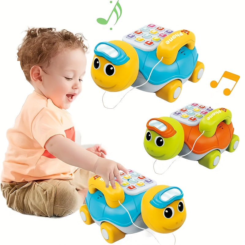 Baby Learning Tortoise Phone Toy – Interactive Musical Turtle Toy with Buttons & Sound Effects, Educational Infant Toy for Fine Motor Skills Boys Girls 6-18 Months