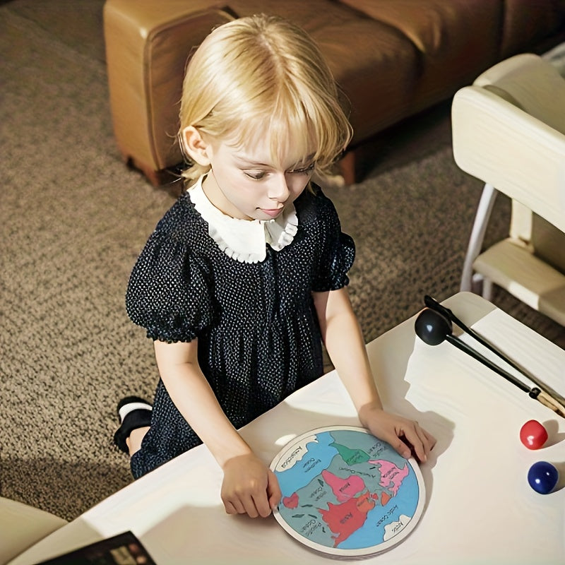7 Continents Wooden Puzzle for Kids Ages 5+ – Color-Coded Geography Learning Toy, STEM Montessori Educational Gift for Boys & Girls, 20x20cm