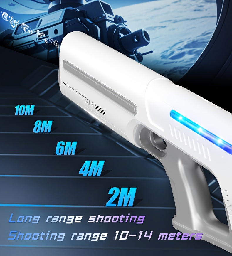 Auto-Filling Electric Water Gun 40-Foot Range Pulse Jet with LED Light Show, USB Rechargeable Large Capacity Squirt Gun for Kids & Adults Pool Beach Summer Outdoor