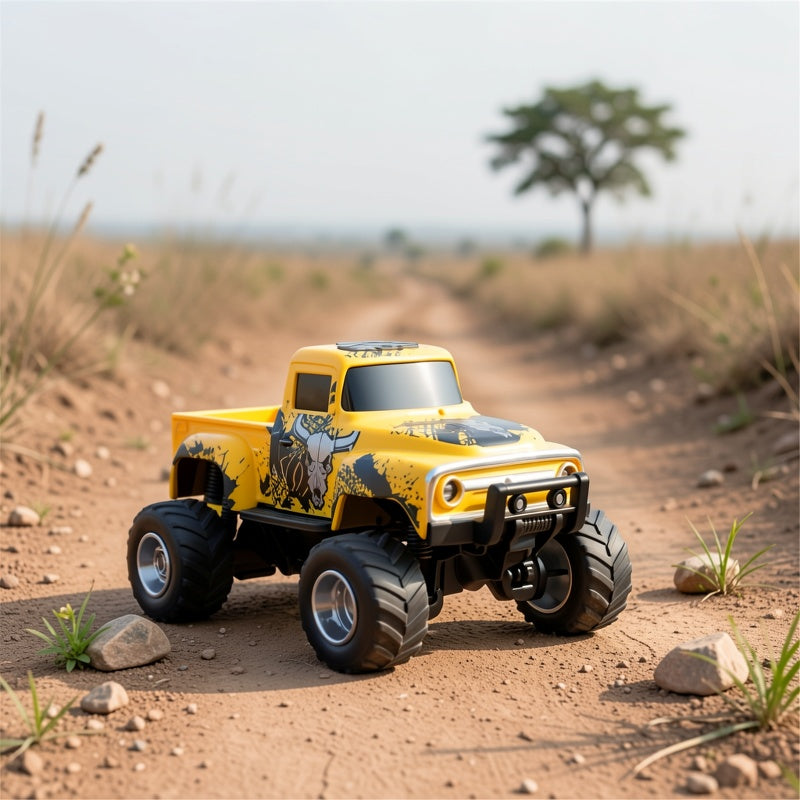 1:64 Scale Die-Cast RC Monster Truck 2.4GHz High-Speed Off-Road Vehicle LED Headlights Multiple Control Modes Adjustable Speed Gift for Boys Girls