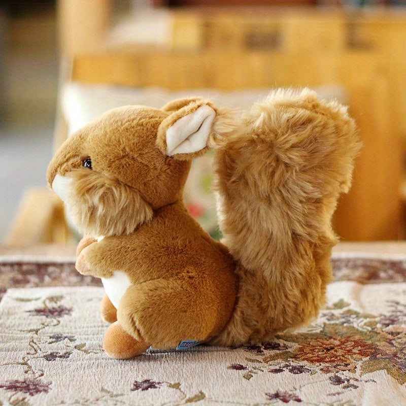 Realistic Squirrel Plush Toy 20cm – Cute Cartoon Squirrel Stuffed Animal Doll, Emotional Companion & Room Decor, Birthday Holiday Gift for Animal Lovers Boys Girls, Easter Valentine’s Day Present