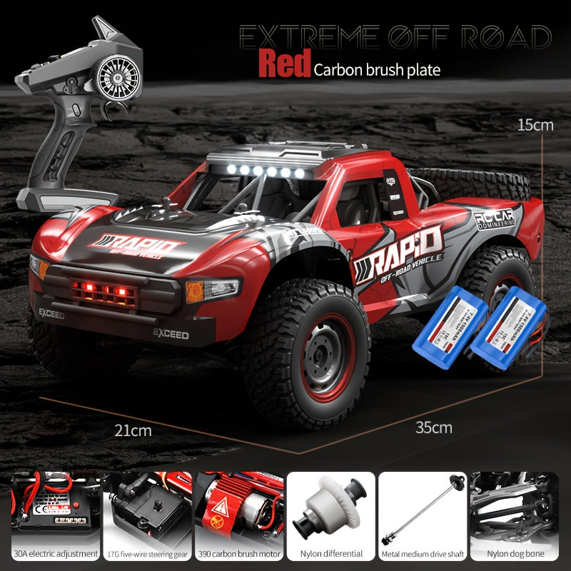 High-Speed RC Off-Road Car 1:14 Scale 4WD, Brushless Motor PRO 50-70Km/h or Carbon Brush 38Km/h, Remote Control Truck for Kids Adults RC Enthusiasts