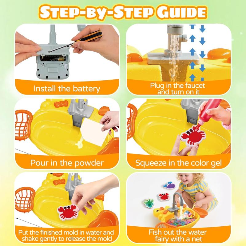Magic Water Elf Kit by JoySpot, DIY Squishy Gel Animals with 12 Paints and 12 Molds, Glow-in-the-Dark Sensory Crafts for Kids and Creative Gifts