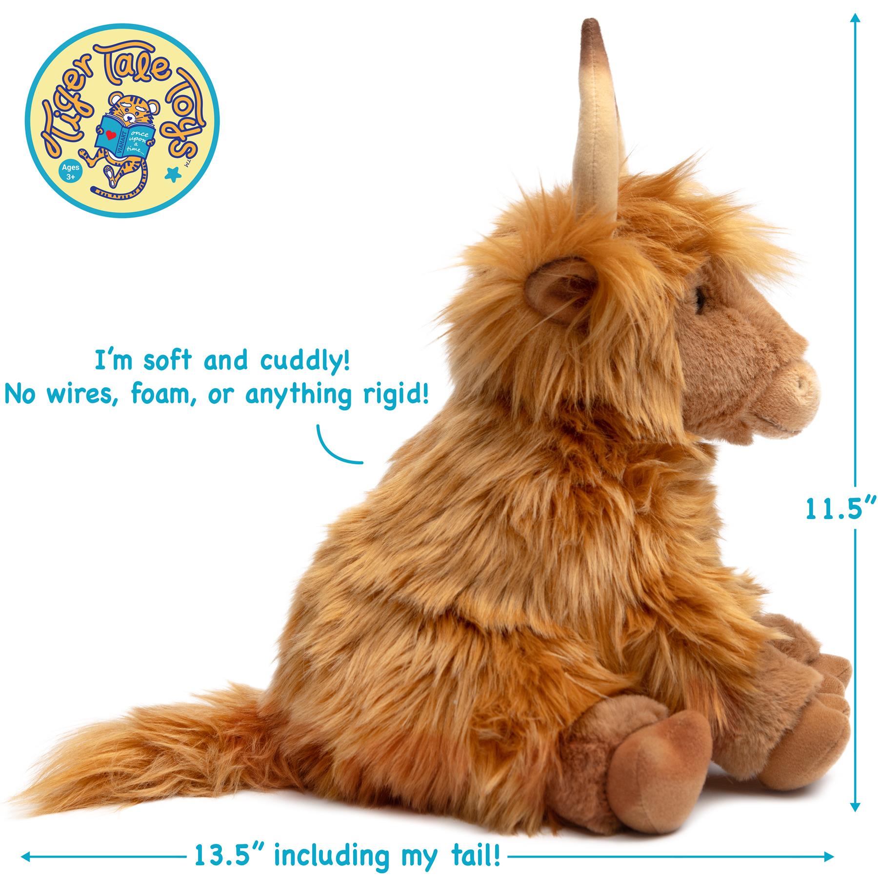 Highland Cow Stuffed Animal Plush 14 Inch – Henley the Cute Soft Highland Cow Plush Toy, Cuddly Farm Animal Stuffed Cow Gift for Kids Toddlers Adults
