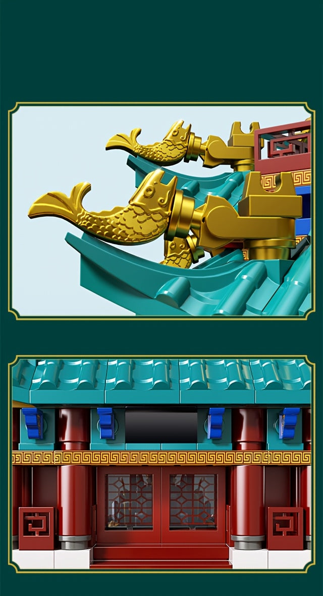 2453-Piece Dragon Boat Building Block Set Large Scale Chinese Dragon Boat Festival Model Kit - ABS Bricks Medium Difficulty, Unique Cultural Display Piece, Gift for Adults Teens Collectors