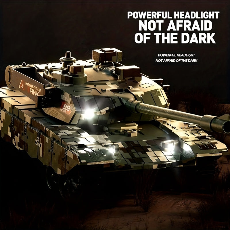 1:16 Scale RC Military Tank 9-Channel All-Terrain Off-Road Armored Vehicle with LED Lights & Sound Effects – Collectible Remote Control Tank Toy for Boys Kids Teens Ages 6+ Birthday Christmas Gift