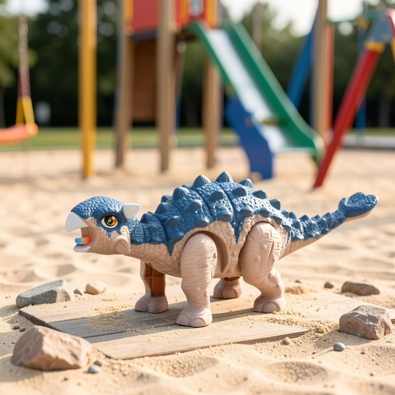 Walking Ankylosaurus Dinosaur Toy with Sound & Light – Interactive Jurassic Dinosaur Figure for Kids – Random Color Electric Dino Toy – Birthday & Children's Day Gift for Boys & Girls