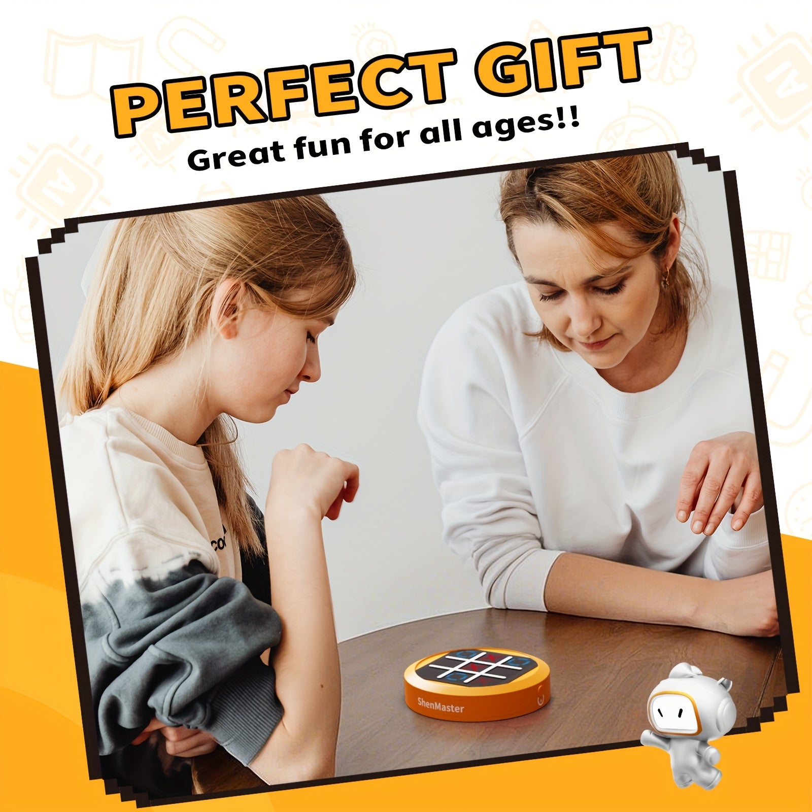 4-in-1 Handheld Electronic Puzzle Game Console Tic Tac Toe Portable Travel Game for Kids Adults Ages 3+ Educational Memory Brain Toy