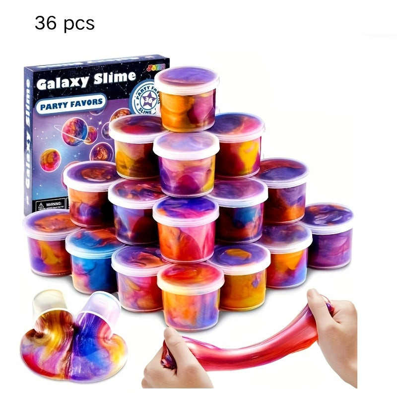 Galaxy Slime Party Favors 36 & 50 Pack – Bulk Stretchy Non-Sticky Slime Cups for Kids, Classroom Rewards, Goodie Bag Stuffers & Holiday Gifts