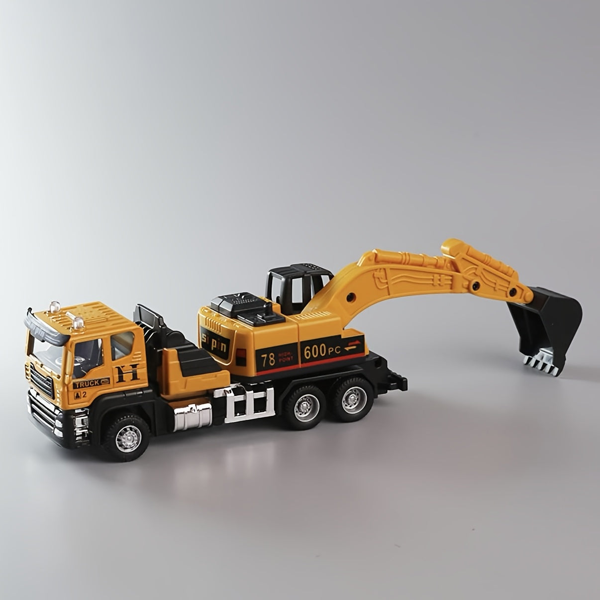 Alloy Construction Vehicles Set for Kids 5.8" – Metal Inertia Excavator Dump Truck Cement Mixer Crane Engineering Toy, No Battery Gift for Boys Ages 3+