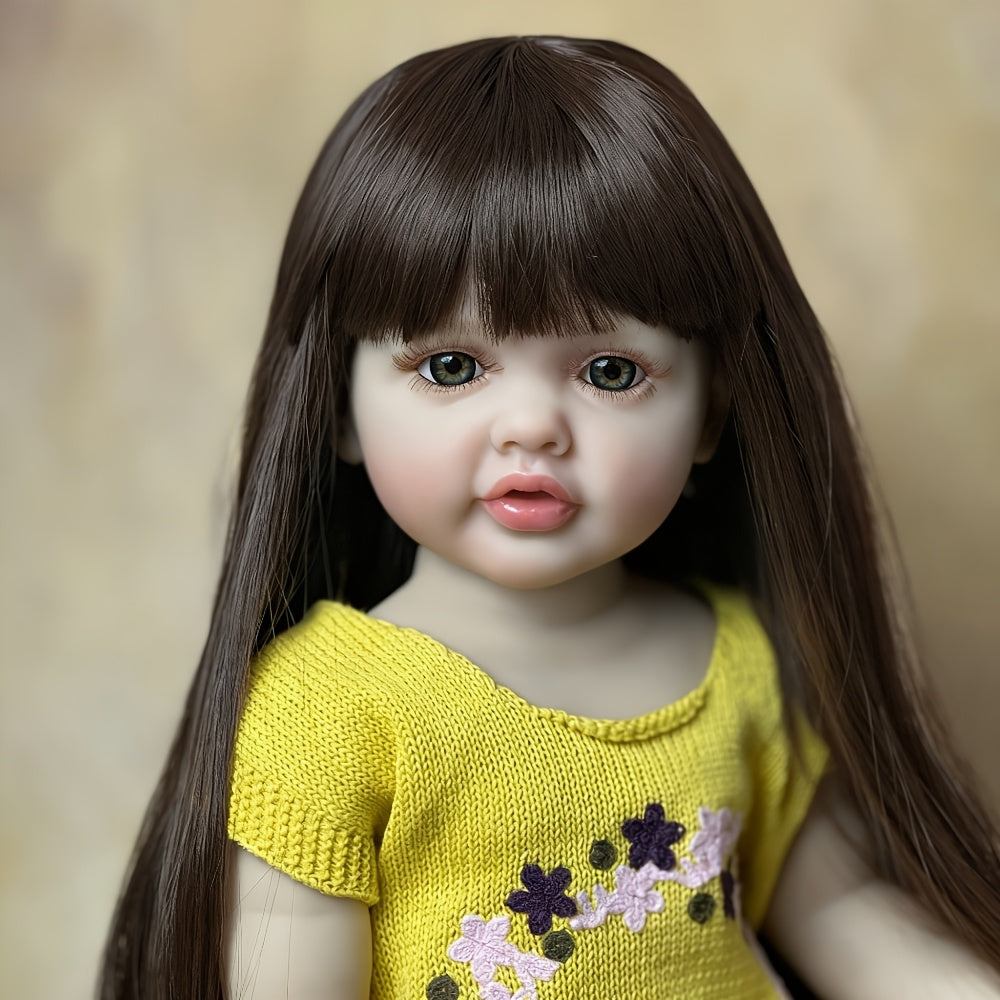 Reborn Baby Doll Girl 22 Inch Full Vinyl Bathable Princess Toddler – Outfit Pacifier Bottle Birth Certificate Gift Box Kids Collectors Birthday Christmas Gift