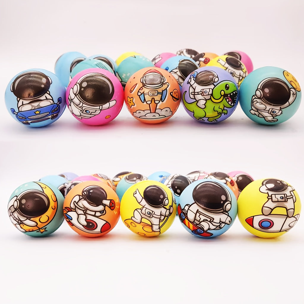 Squishy Astronaut Stress Balls 24 Pack – 2.5" Colorful Sensory Squeeze Toys for Kids, Party Favors & Goodie Bag Stuffers