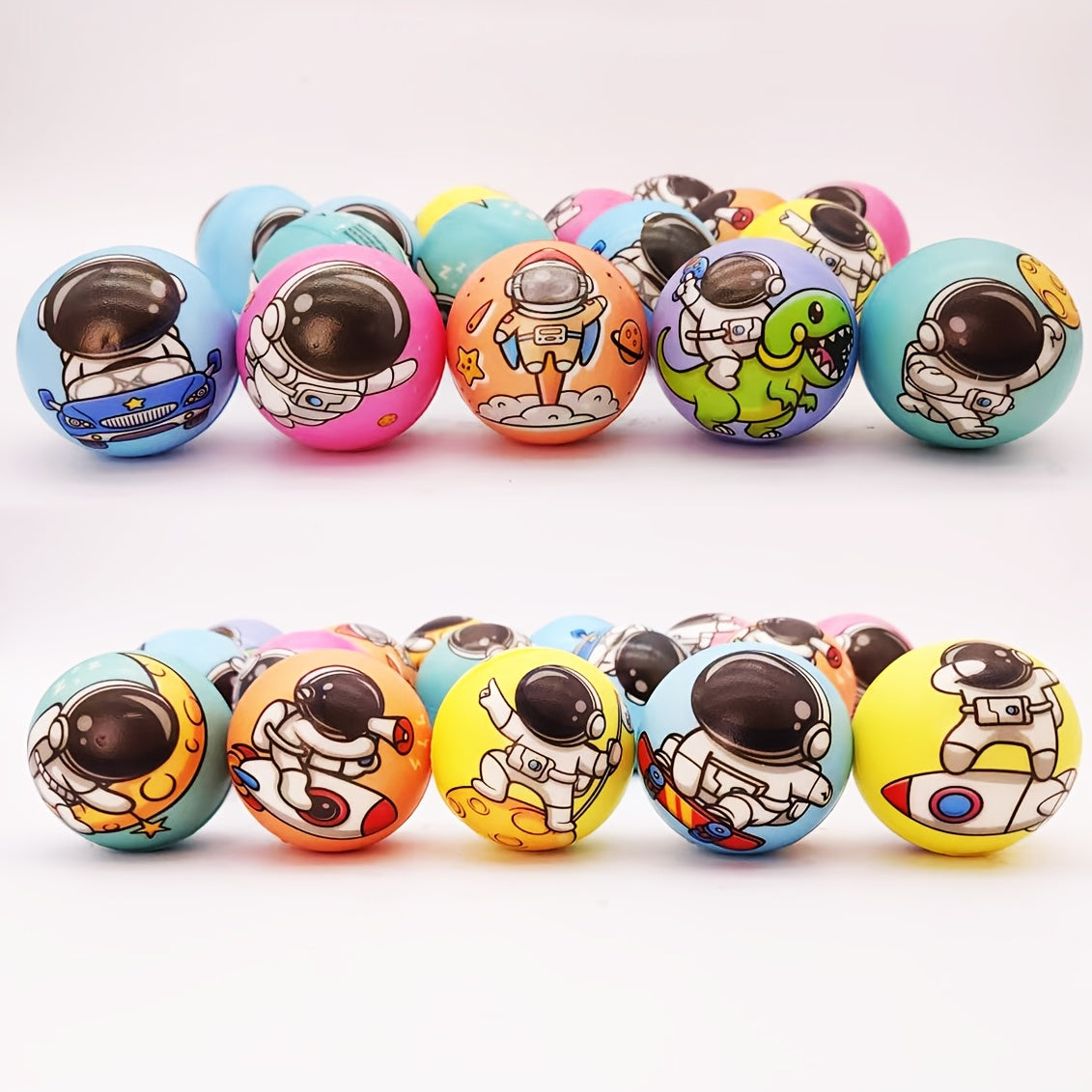 Squishy Astronaut Stress Balls 24 Pack – 2.5" Colorful Sensory Squeeze Toys for Kids, Party Favors & Goodie Bag Stuffers