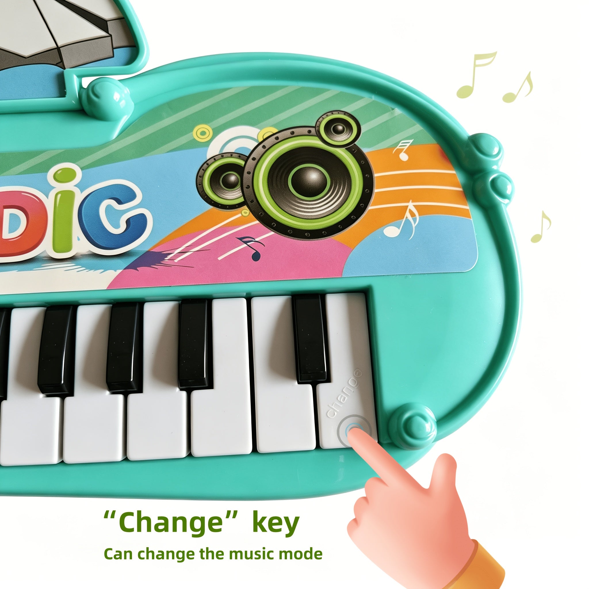 Kids Electronic Piano Toy 13 Keys – Musical Instrument for Toddlers Ages 2-6, STEM Brain Development Auditory Learning Toy, Birthday Gift for Boys Girls, Green