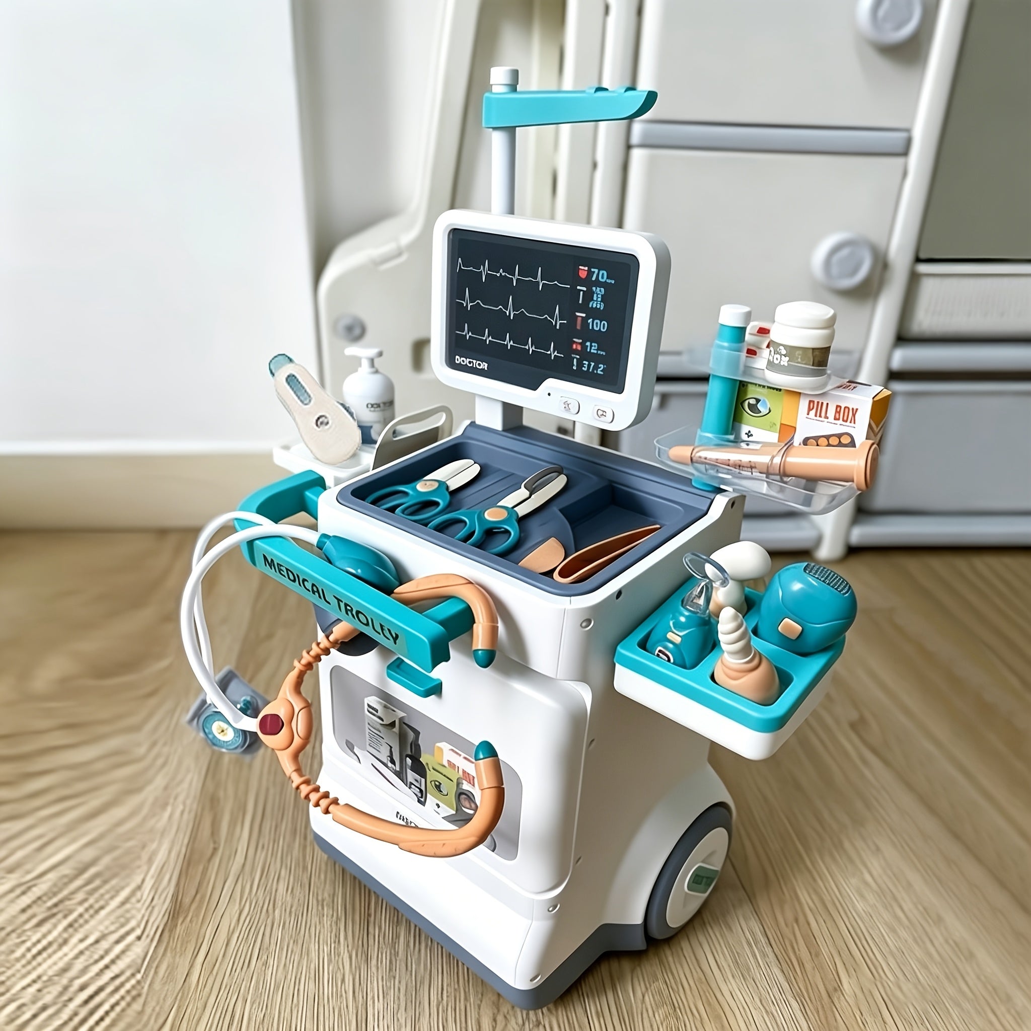 Kids Doctor Kit Pretend Play Medical Station Toy Set with Stethoscope 25-26pcs Boys Girls Ages 3+ Birthday Gift