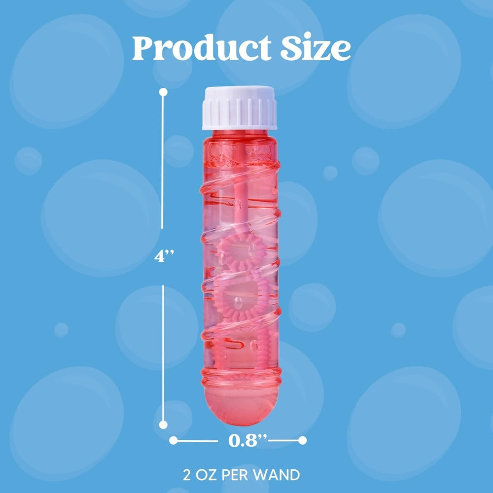 24 Pack Bubble Wands with Liquid for Kids Party Favors Bulk Set – Easter Summer Birthday Outdoor Fun