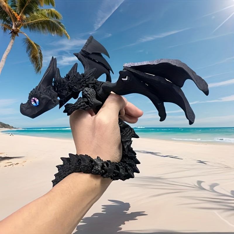 3D Magic Dragon Sculpture Color-Shifting Mystery Eyes Holiday Decor Christmas Halloween CNY Living Room Kitchen Gift