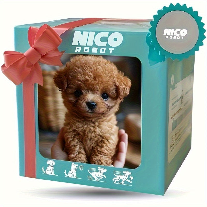 Realistic Robot Puppy Toy - Lifelike Interactive Dog Walks Barks Wags Tail, Soft Plush AI Pet for Kids, Birthday Halloween Christmas Gift for Boys Girls Ages 3+