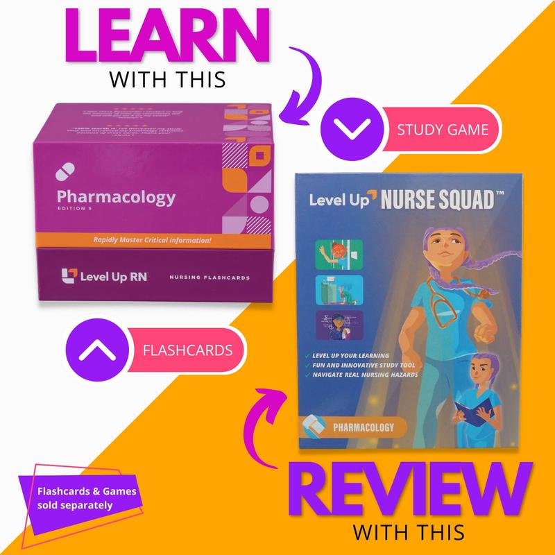 Pharmacology Flashcards for Nursing Students, Level Up RN Edition 3 Body System Medication Review with Memory Tools for NCLEX, ATI and HESI Study