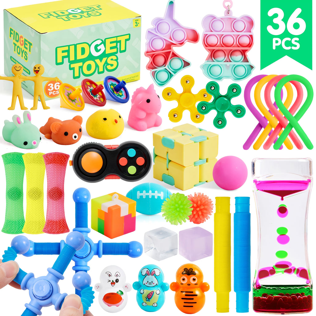 Party Favors for Kids 36 Pcs Bulk Set - Fidget Toys Goodie Bag Fillers, Pinata Stuffers, Classroom Prizes, Treasure Box Toys, Sensory Toys for Kids with ADHD, Birthday Party Supplies
