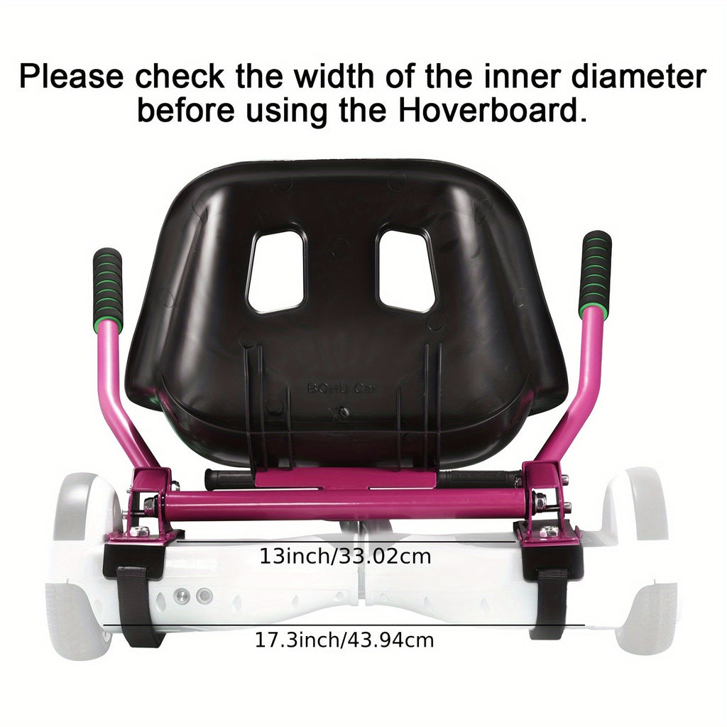 Hoverboard Go Kart Attachment for 6.5"-10" Hoverboards – Kids Hover Cart Seat Conversion Kit with Off-Road Tires, Shock Absorber & 360° Steering – Birthday Christmas Gift (Hoverboard Not Included)