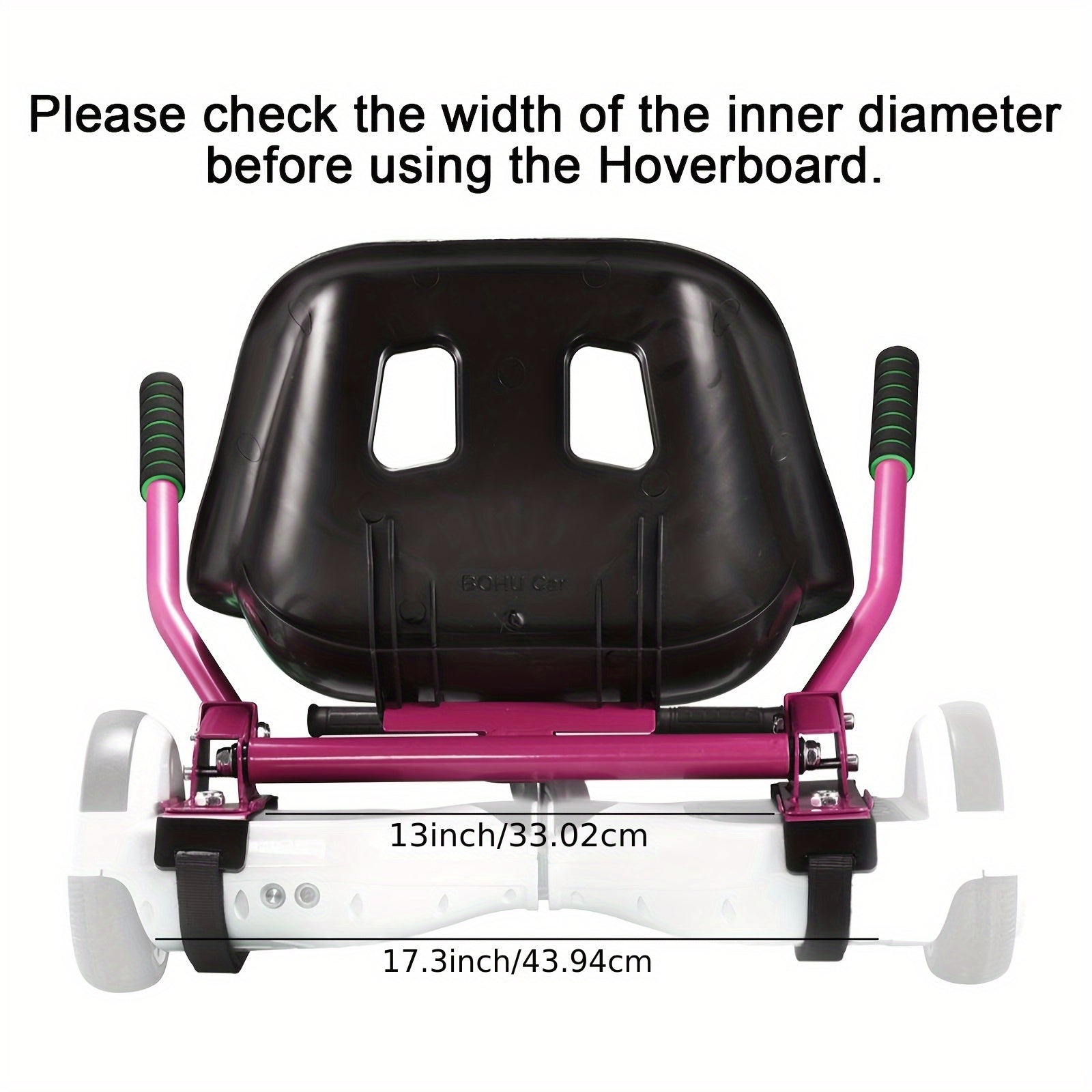 Hoverboard Go Kart Attachment for 6.5"-10" Hoverboards – Kids Hover Cart Seat Conversion Kit with Off-Road Tires, Shock Absorber & 360° Steering – Birthday Christmas Gift (Hoverboard Not Included)