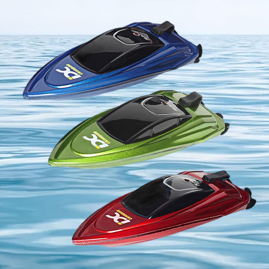 RC Racing Boat Mini High Speed 2.4GHz 4CH Remote Control LED Lights Pool Lake Pond Kids Summer Gift Boys Girls Birthday Christmas Red Blue Green